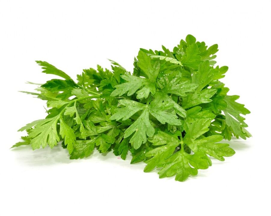 Parsley for preparing a medicinal decoction for prostatitis